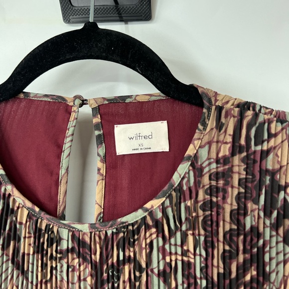 Aritzia Wilfred Daydreamer Pleated Printed Mini Dress - Picture 3 of 7